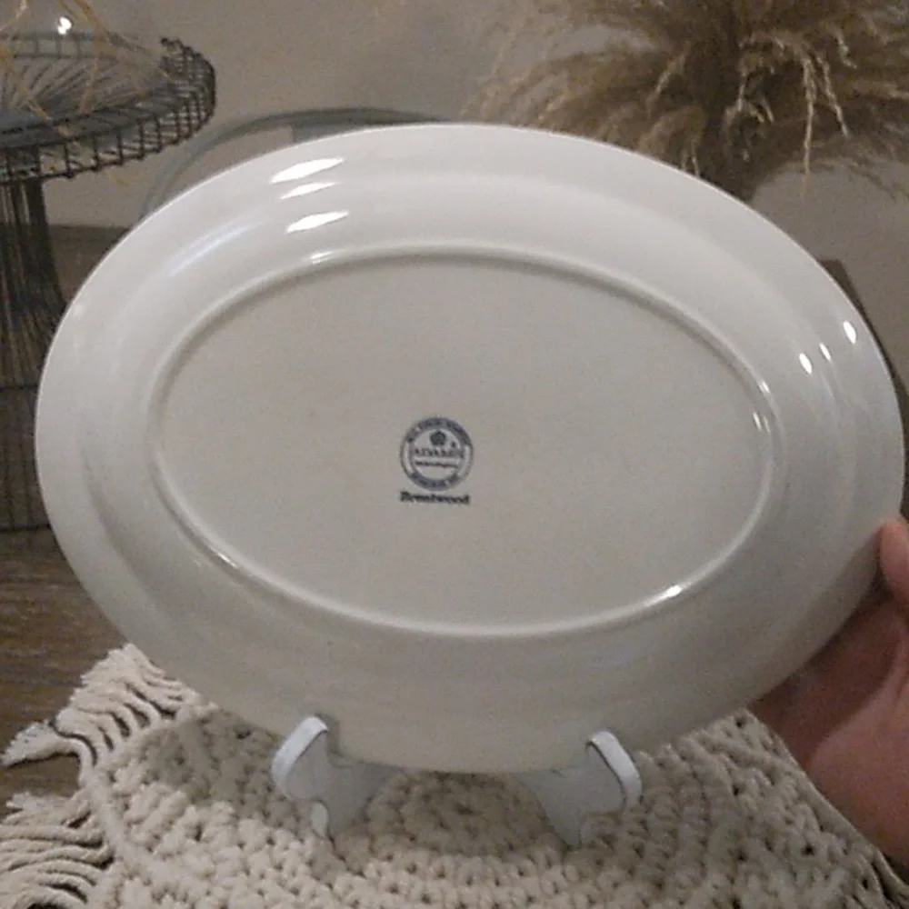 Vtg Adams Brentwood Ironstone Blue Clover Wedgewood 13.5